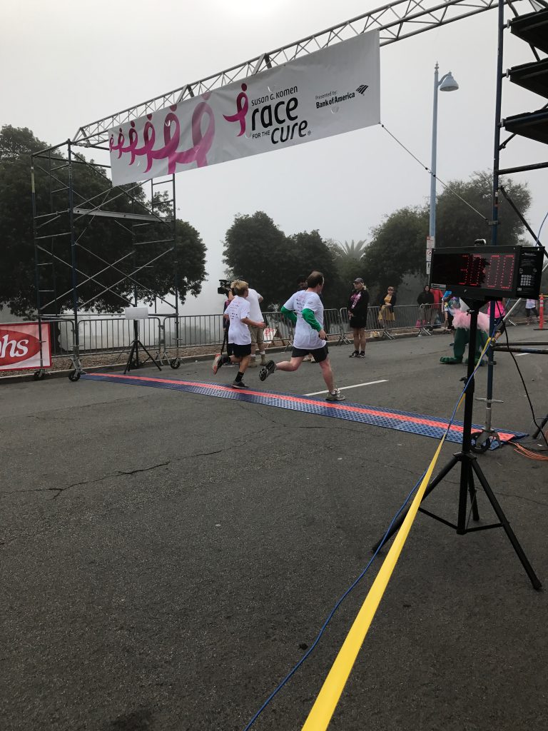 Patrick McKenna at the finish line. Team Safeco Insurance Strides for the Cure.